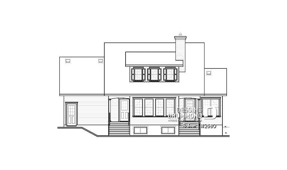 Élévation arrière - Baker