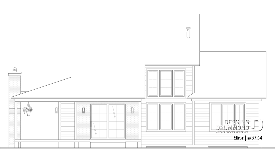 Élévation arrière - Elliot