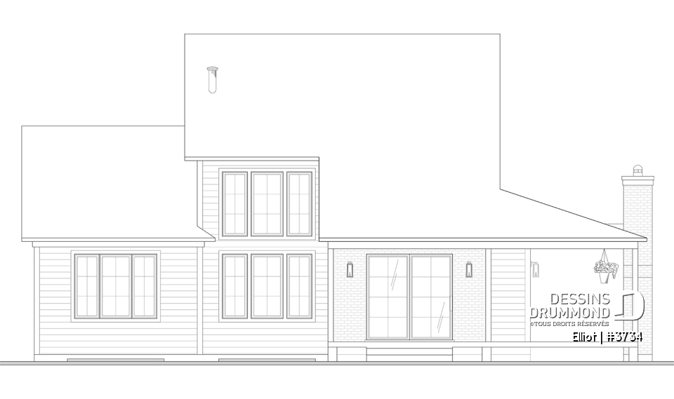 Élévation arrière - Elliot