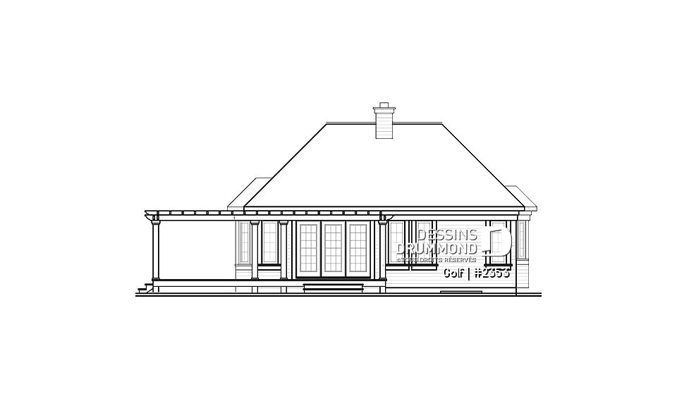 Élévation arrière - Golf