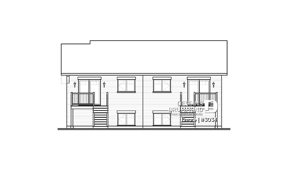 Élévation arrière - Elmore