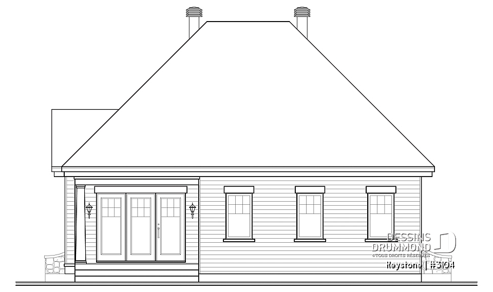 Élévation arrière - Keystone