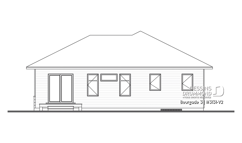 Élévation arrière - Bourgade 3