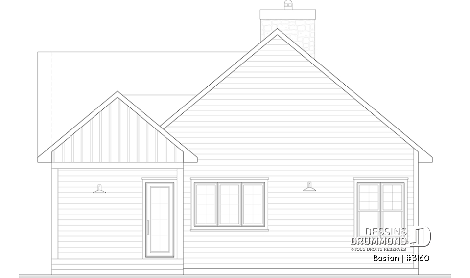 Élévation arrière - Boston