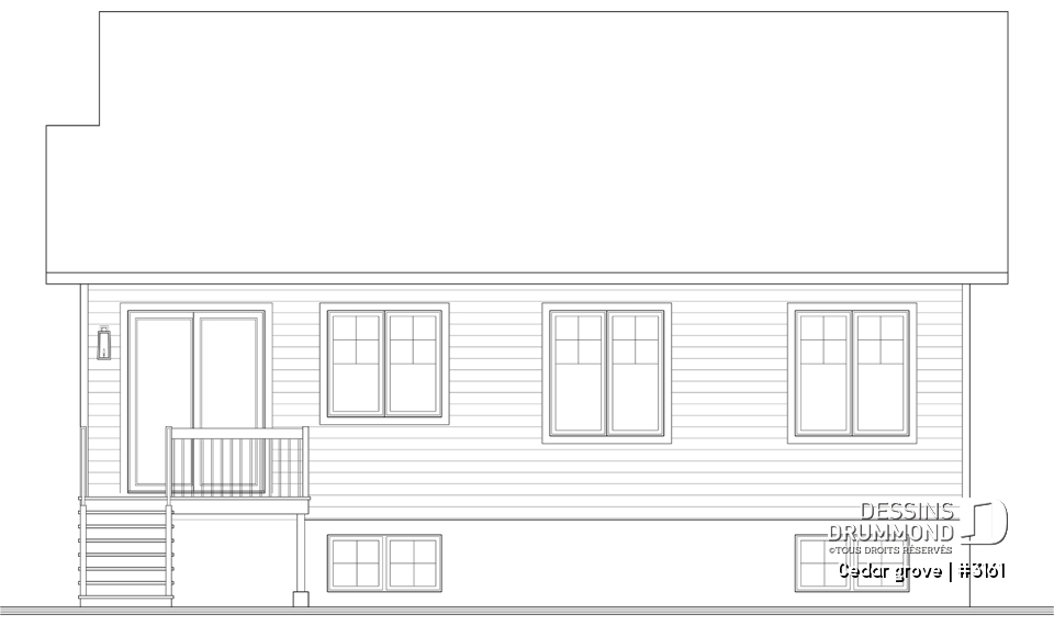 Élévation arrière - Cedar grove