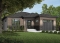 Vue avant - MODÈLE DE BASE - Plan de petit plain-pied moderne 1 chambre, garage, cuisine à aire ouverte avec salon, grande chambre maître - Solo