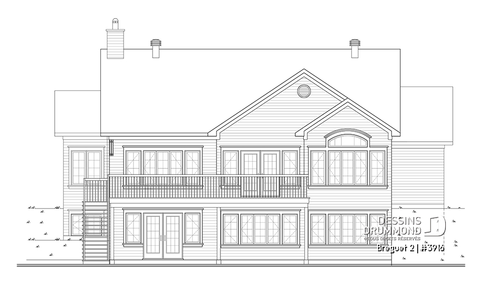 Élévation arrière - Breguet 2