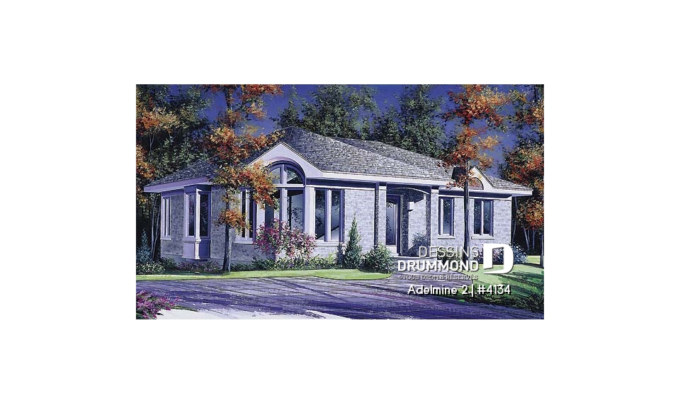 Vue avant - MODÈLE DE BASE - Bungalow abordable de 3 chambres, grande salle de séjour et vestibule - Adelmine 2