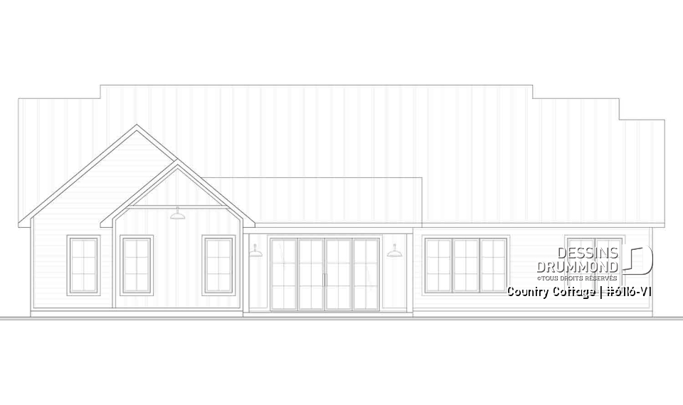 Élévation arrière - Country Cottage
