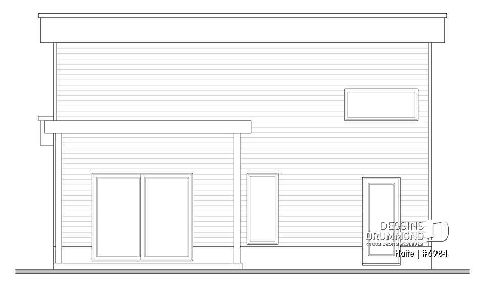 Élévation arrière - Halte