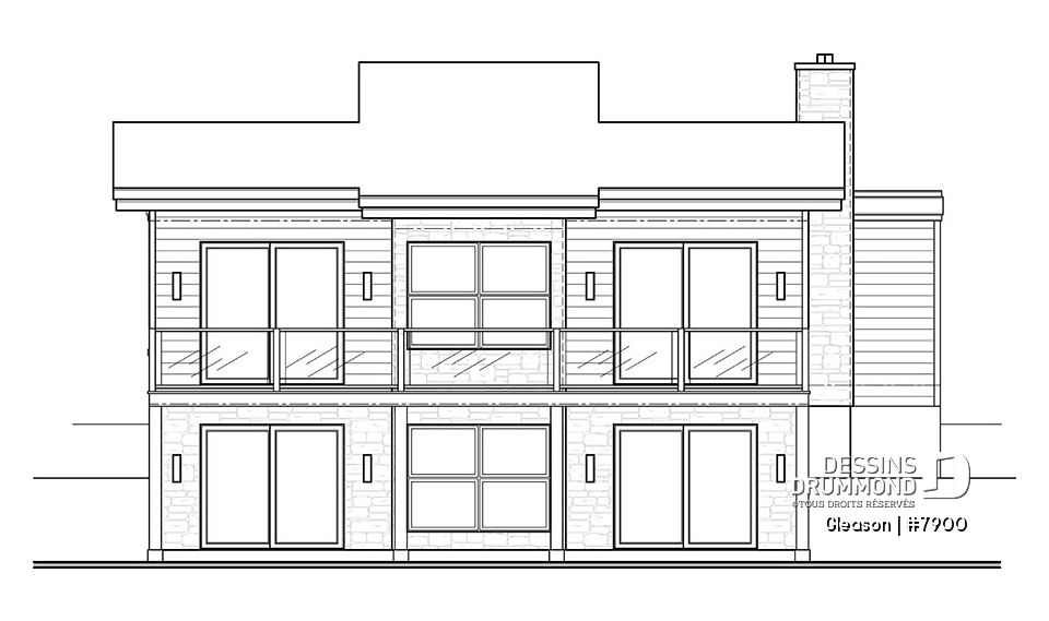 Élévation arrière - Gleason