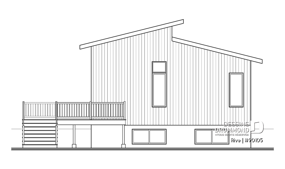 Élévation arrière - Rive