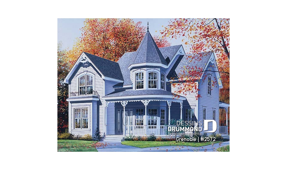 Vue avant - MODÈLE DE BASE - Superbe maison d'inspiration victorienne, 3 chambres + bureau, coin déjeuner, grande suite des parents - Grenoble