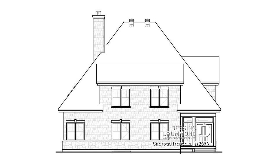 Élévation arrière - Château français