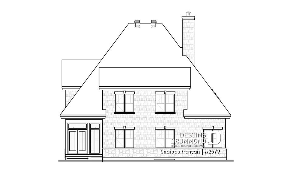 Élévation arrière - Château français