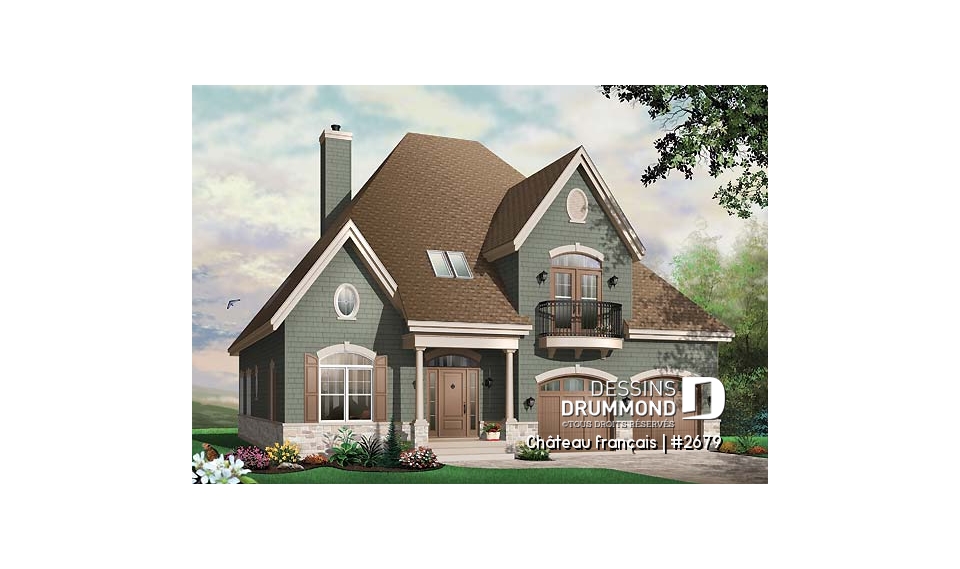 Version couleur no. 1 - Vue avant - Château français