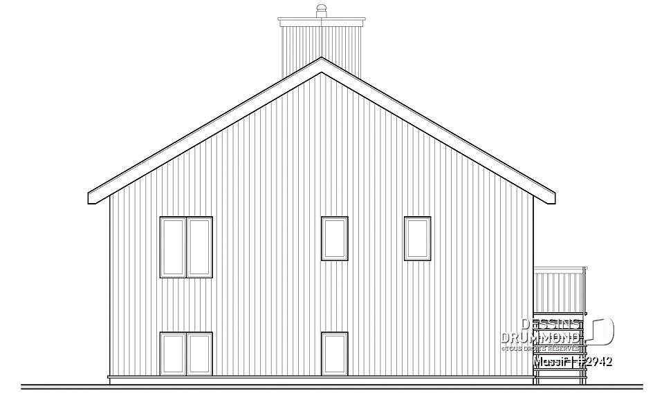 Élévation arrière - Massif