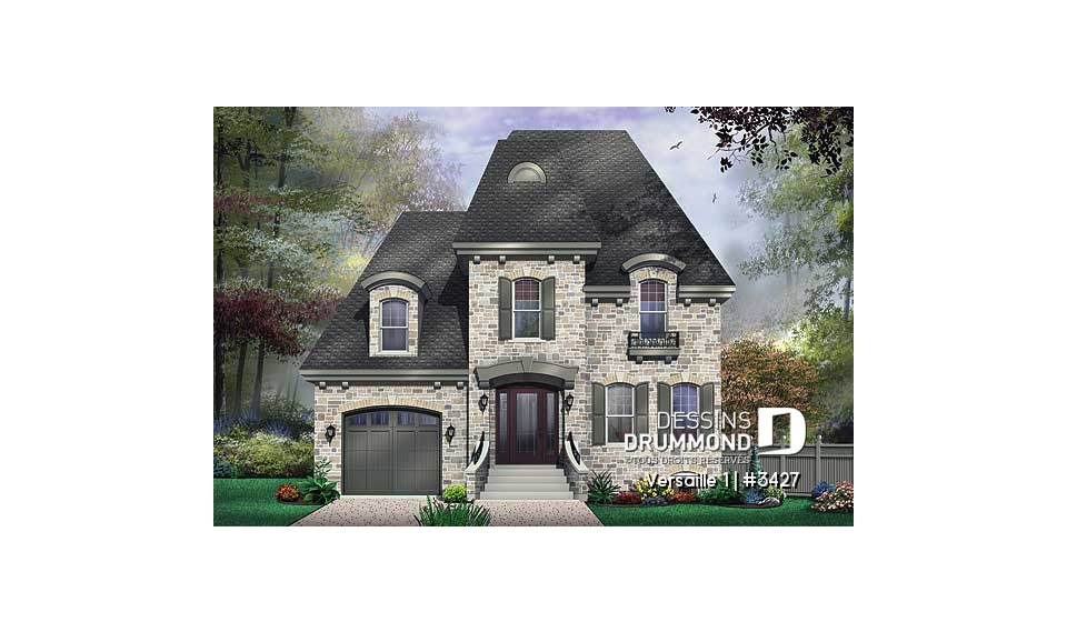 Vue avant - MODÈLE DE BASE - Superbe maison de style européen, 3 chambres, bureau à domicile, grande suite des parents - Versaille 1