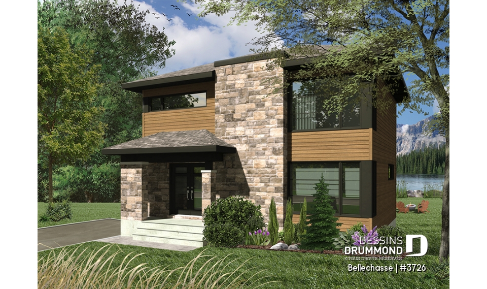 Vue avant - MODÈLE DE BASE - Maison moderne à étage, plancher spacieux, superbe cuisine avec garde-manger et îlot, 3 chambres bon format - Bellechasse