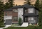 Version couleur no. 1 - Vue avant - Plan de grande maison contemporaine, 4 à 5 chambres, garage avec accès sous-sol, chute à linge, buanderie - Monteillet 2