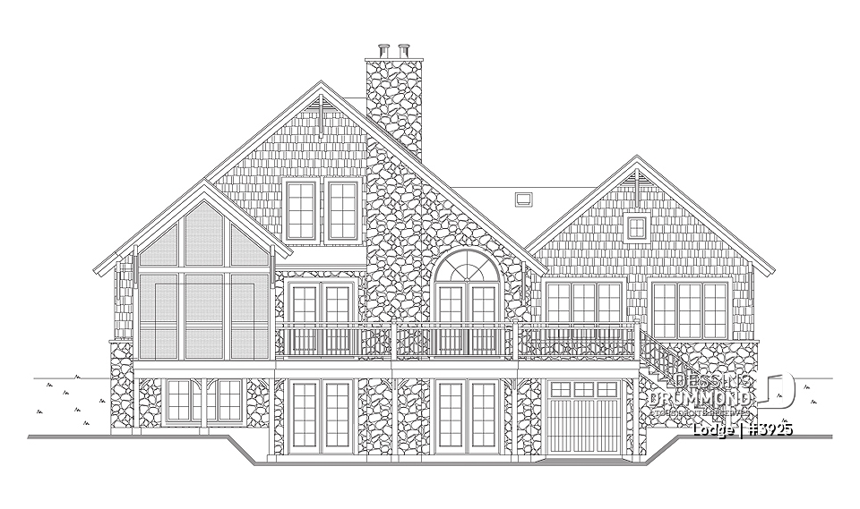 Élévation arrière - Lodge