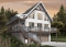 Alternative - Plan de chalet rustique 4 chambres, garage, balcons abrités, terrasse, foyer, mezzanine avec coin loft - Laurentien