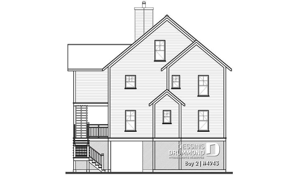 Élévation arrière - Bay 2