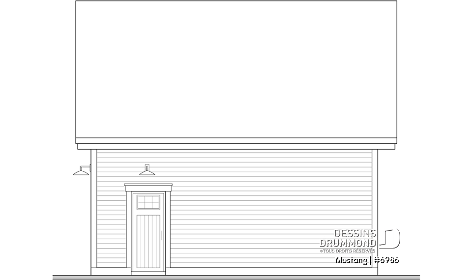 Élévation arrière - Mustang