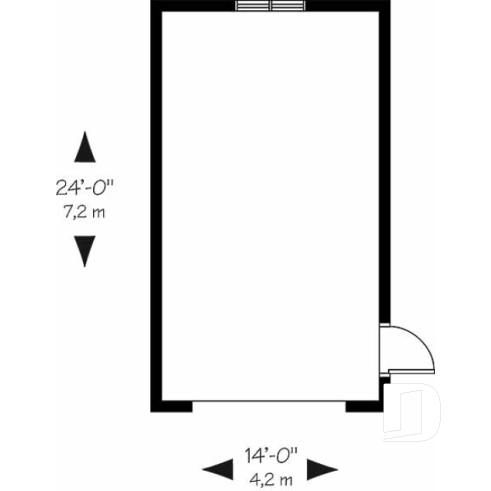 Rez-de-chaussée - Plan de garage simple détaché de style Américain, pouvant s'harmoniser avec plusieurs styles de maison - Port Colonial