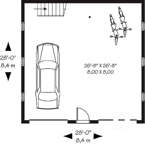 Rez-de-chaussée - Plan de garage double offrant espace boni aménageable - Wisteria