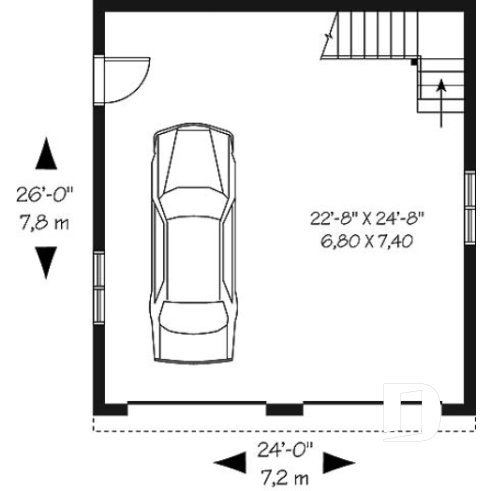 Rez-de-chaussée - Grand garage double avec 324 pi2 d'espace boni aménageable à l'étage! - Capitelle 3