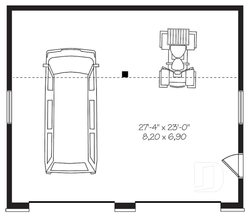 Rez-de-chaussée - Garage double de style contemporain avec beaucoup de lumière, et rangement en mezzanine - Bourgogne 3