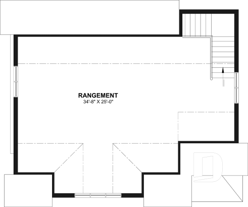 Étage - Plan de garage double et spacieux avec rangement prévu au rez-de-chaussée et à l'étage - Harley
