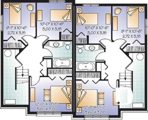 Sous-sol - Plan de maison jumelée, 3 chambres, 1.5 salles de bain, buanderie au rez-de-chaussée, cuisine avec îlot - Elmore