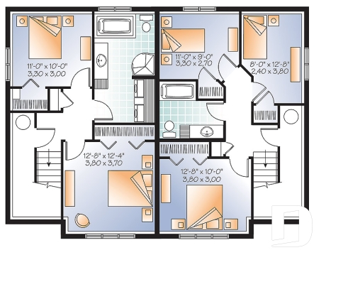Sous-sol - Maison jumelée de style champêtre rustique, option 2 ou 3 chambres, salle d'eau au r-d-c - Chambert