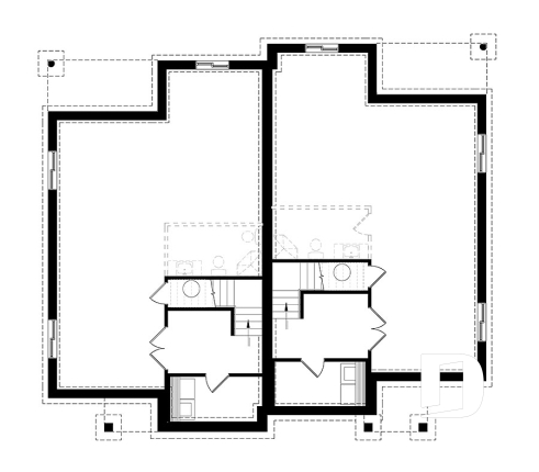 Sous-sol - Modèle jumelé contemporain, 2 chambre, grande salle de bain familiale, îlot à la cuisine, buanderie au s-sol - Ferguson 2