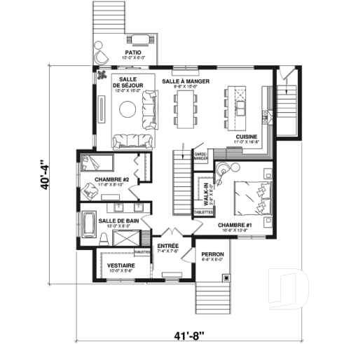 Rez-de-chaussée - Plain pied avec bachelor une chambre au sous-sol, idéal comme première maison! - Duo