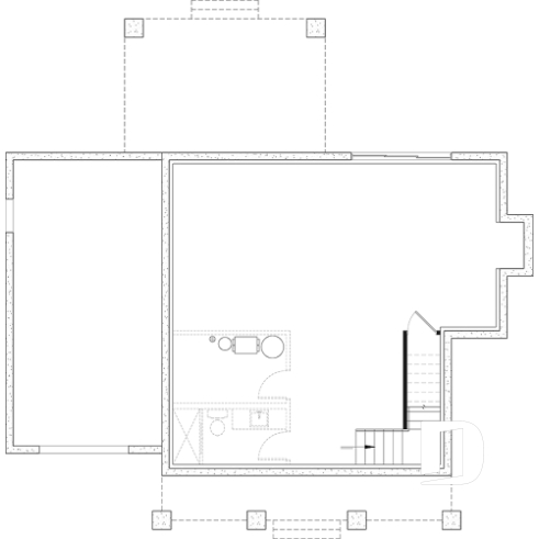 Sous-sol aménageable - Plan de maison Canadienne avec garage, 3 chambres, 2.5 s. bain, chambre des parents avec salle de bain privée - Delphine 2