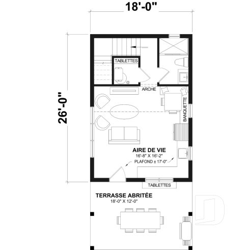 Rez-de-chaussée - Plan versatile de mini-maison, pavillon de jardin ou petite maison d'invités, à vous de décider! - Summer