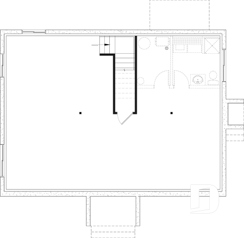 Sous-sol aménageable - 2170 Plan de plain-pied abordable, 2 à 4 chambres, rangement à la cuisine, sous-sol aménagé optionnel ($) - Brière