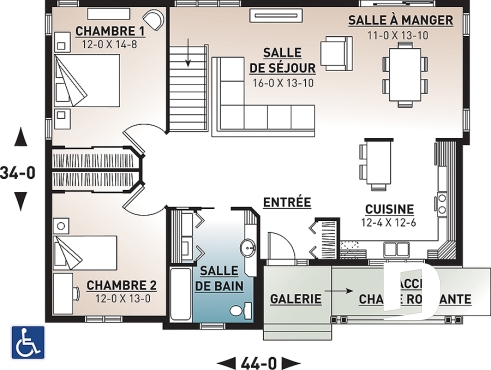 Rez-de-chaussée - Plain-pied adapté pour fauteuil roulant, 2 grandes chambres, buanderie au rds, aire ouverte - Villa du Printemps
