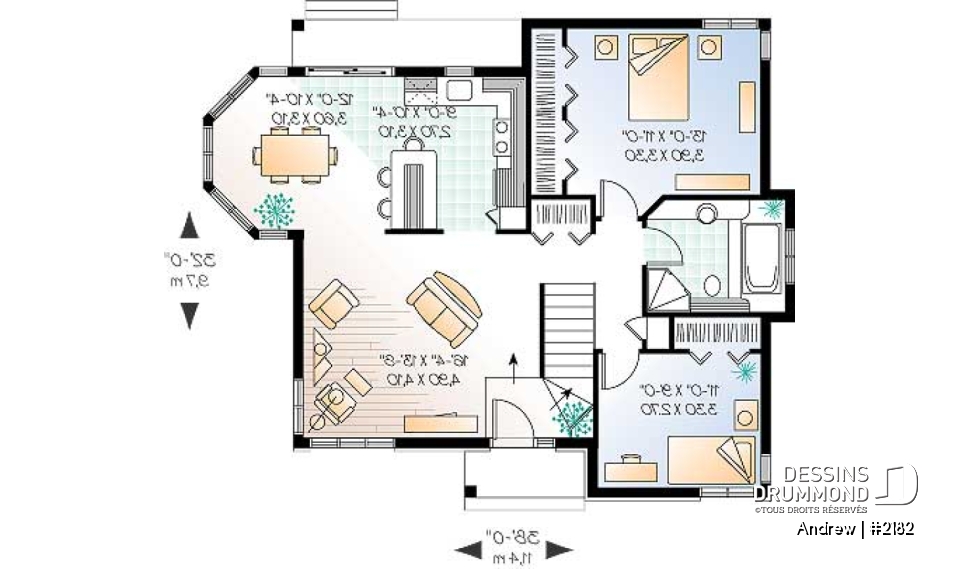 Rez-de-chaussée - Petite maison champêtre 2 chambres, cuisine et salle à manger tout en lumière naturelle - Andrew