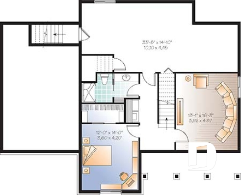 Sous-sol - Maison Champêtre abordable, 3 chambres, cinéma maison, garage, beau look - Marquis 2