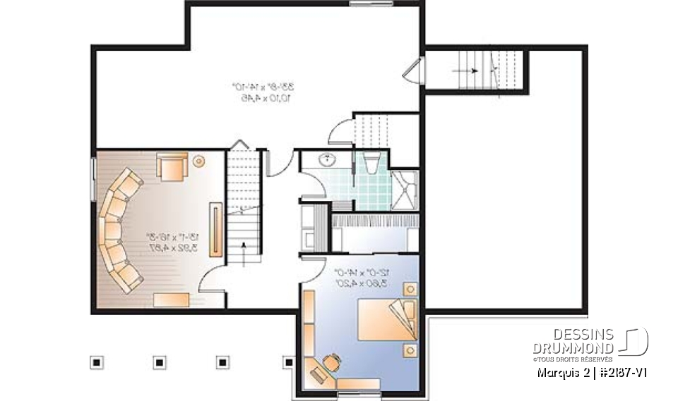 Sous-sol - Maison Champêtre abordable, 3 chambres, cinéma maison, garage, beau look - Marquis 2