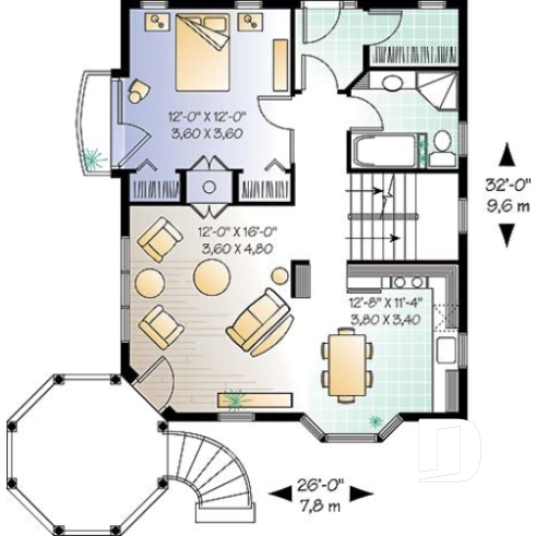 Rez-de-chaussée - Jolie maison champêtre avec 3 chambres dont suite des maîtres & ch. invités, foyer mitoyen et balcon - Seigniory