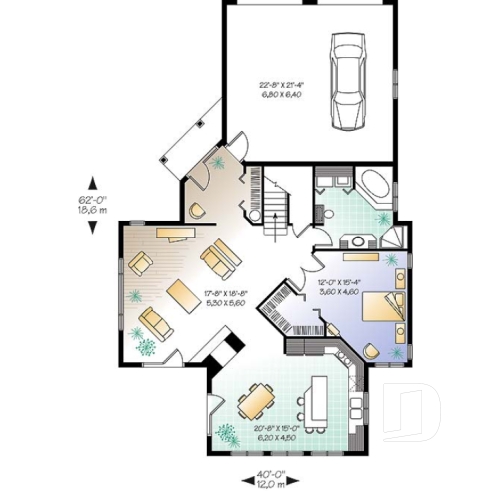 Rez-de-chaussée - Chalet, garage double, salle à manger avec vue panoramique, 3 à 4 chambres, fondation dalle - Orléans