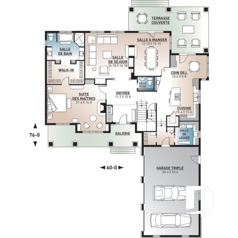 Rez-de-chaussée - Maison farmhouse 4 à 5 chambres, garage triple, grand patio couvert, garde-manger, 2 foyers, suite des parents - Millia