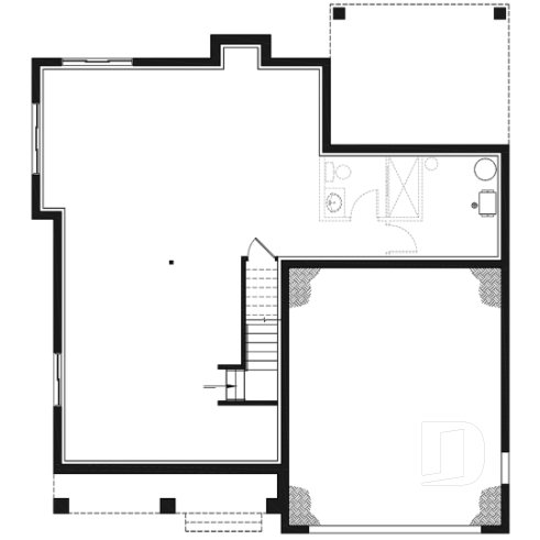 Sous-sol aménageable - Plan de maison farmhouse contemporaine – 4 chambres, garage double et foyer spectaculaire - St-Arnaud 3