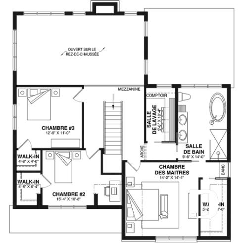 Étage - Maison d'inspiration scandinave, 3 chambres, garage, bureau, cellier, garde-manger - St-Arnaud 4