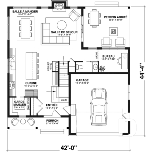 Rez-de-chaussée - Maison d'inspiration scandinave, 3 chambres, garage, bureau, cellier, garde-manger - St-Arnaud 4